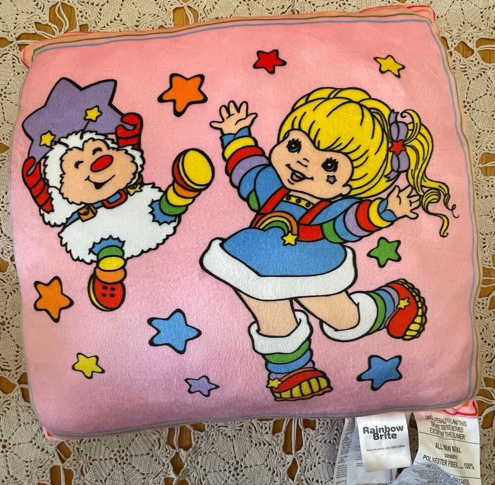 Rainbow Brite Throw Pillow, Pink